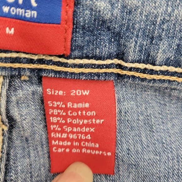 Vintage 90's Westport High-rise Wide Leg Jeans 20W Embordered Stonewash Hippy - Picture 14 of 15